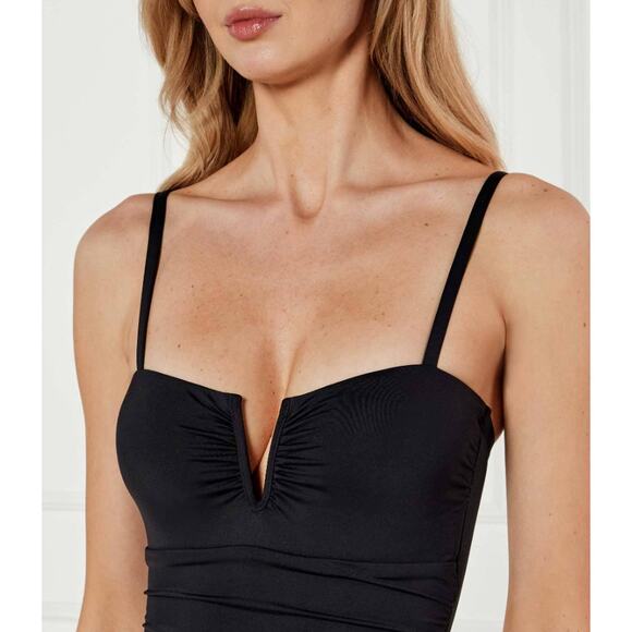 LAUREN RALPH LAUREN Solids V Wire One Piece Swimsuit Size 14 Black NWT - Picture 3 of 12